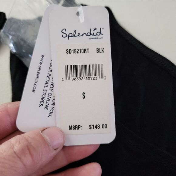 Splendid Black Cold Shoulder Wrap Dress women's Small Style # SD18210RT NWT - Picture 4 of 9